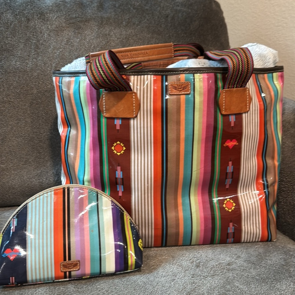 Consuela Zipper Tote and Large Makeup Bag